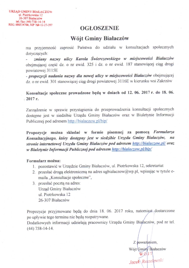 Zapraszamy do udziału w konsultacjach społecznych