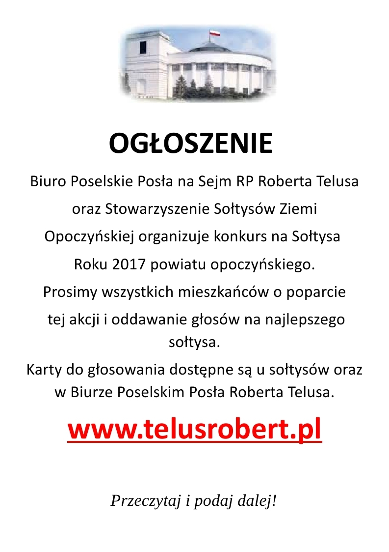 Konkurs na Sołtysa roku 2017