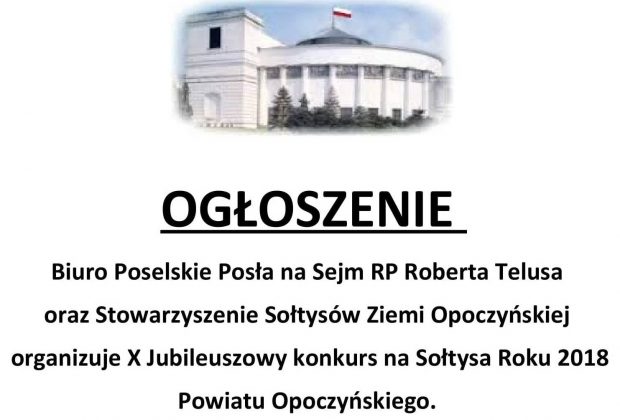 Konkurs na Sołtysa roku 2018